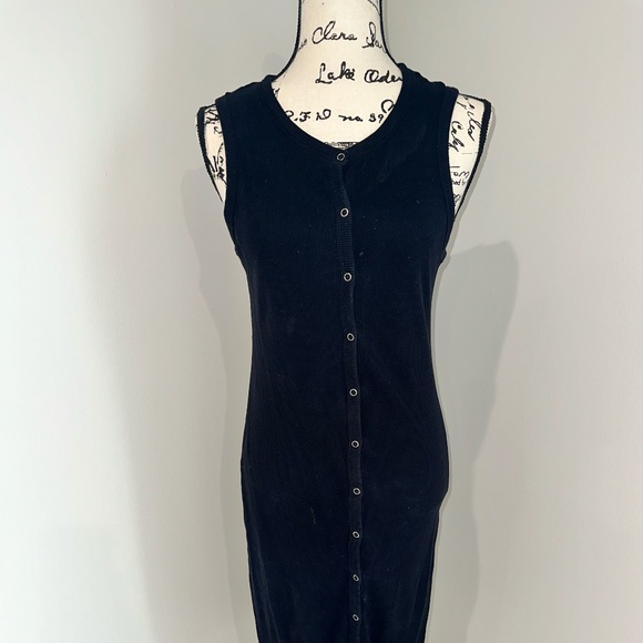 Zara casual button up black midi dress - Picture 1 of 3
